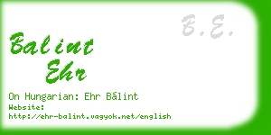 balint ehr business card